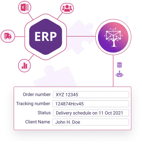 Bring data from your CRM or ERP into your messages conversations
